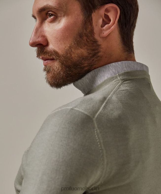 Kleidung de Profuomo Männer Rundhalsausschnitt Grün BR442314