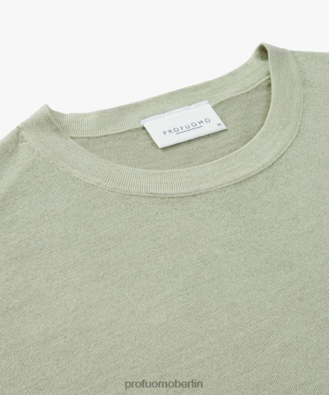 Kleidung de Profuomo Männer Rundhalsausschnitt Grün BR442314