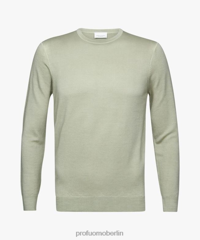 Kleidung de Profuomo Männer Rundhalsausschnitt Grün BR442314