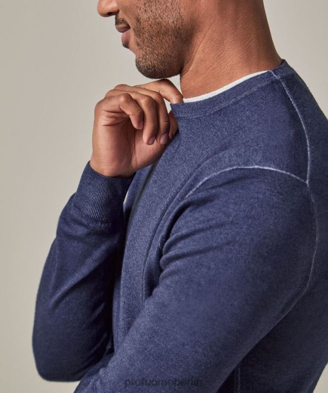 Kleidung de Profuomo Männer Rundhalsausschnitt Marine BR442241