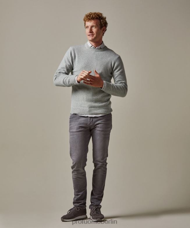 Kleidung de Profuomo Männer Rundhalsausschnitt aus Wolle Minze BR442280