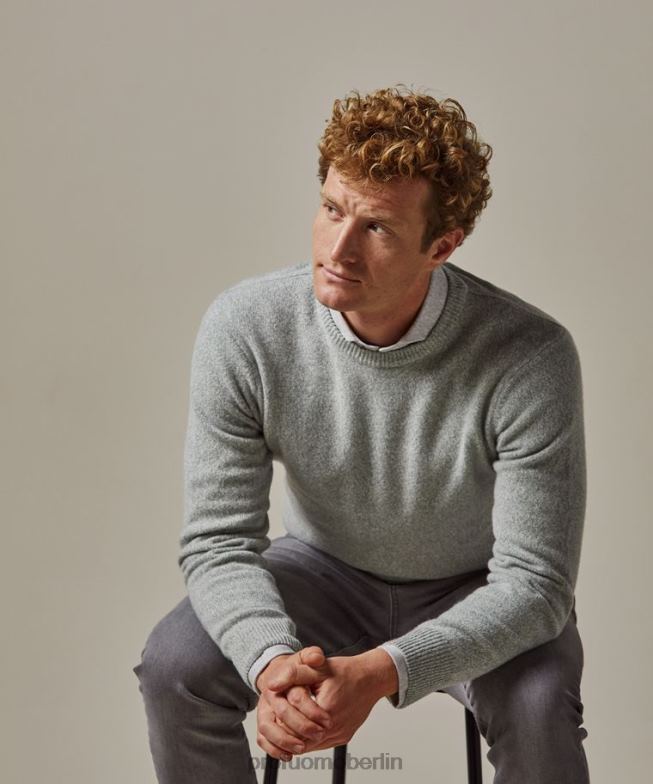 Kleidung de Profuomo Männer Rundhalsausschnitt aus Wolle Minze BR442280