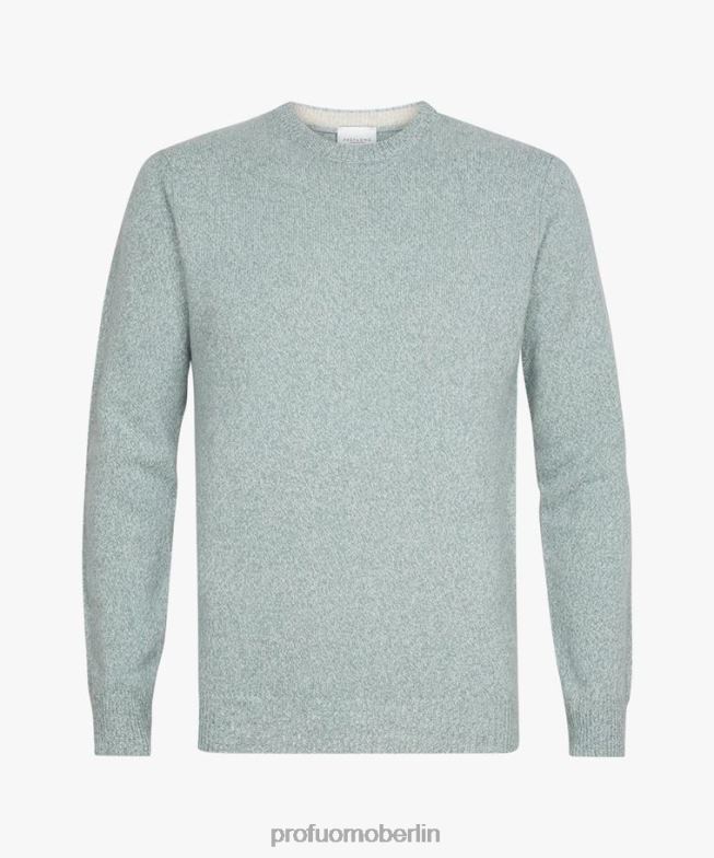 Kleidung de Profuomo Männer Rundhalsausschnitt aus Wolle Minze BR442280
