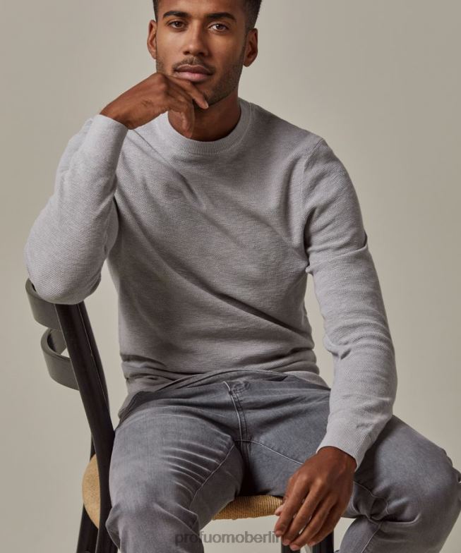 Kleidung de Profuomo Männer Rundhalsausschnitt grau BR442240