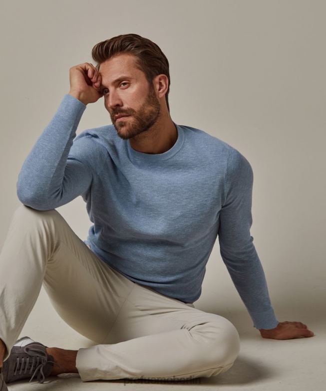 Kleidung de Profuomo Männer Rundhalsausschnitt hellblau BR442306