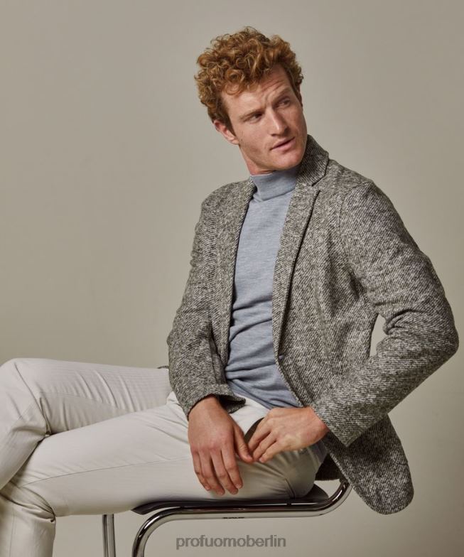 Kleidung de Profuomo Männer Melange gestrickter Rollkragenpullover Grün BR442420