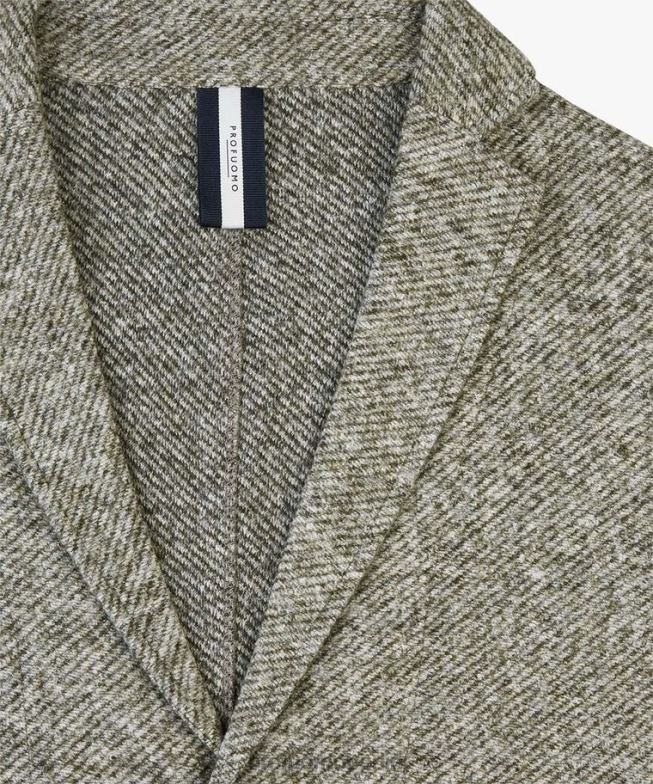 Kleidung de Profuomo Männer Melange gestrickter Rollkragenpullover Grün BR442420