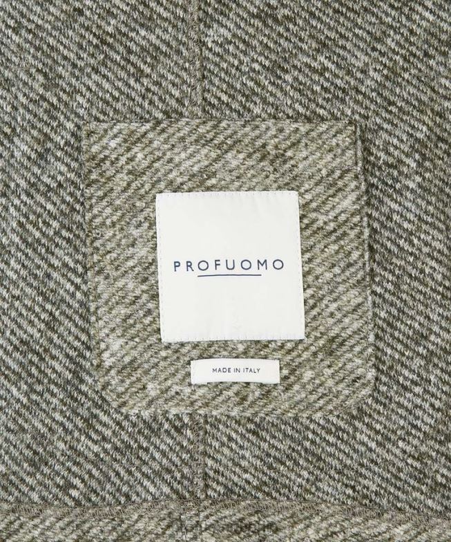 Kleidung de Profuomo Männer Melange gestrickter Rollkragenpullover Grün BR442420