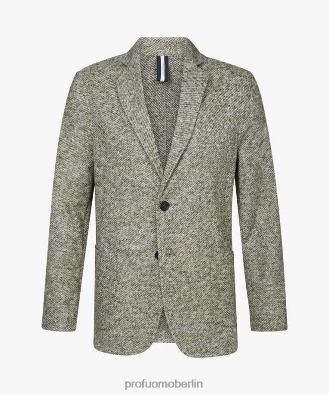 Kleidung de Profuomo Männer Melange gestrickter Rollkragenpullover Grün BR442420