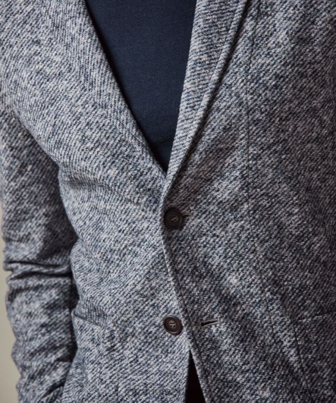 Kleidung de Profuomo Männer Melange gestrickter Rollkragenpullover Marine BR442418