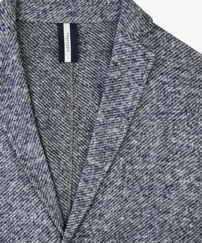 Kleidung de Profuomo Männer Melange gestrickter Rollkragenpullover Marine BR442418