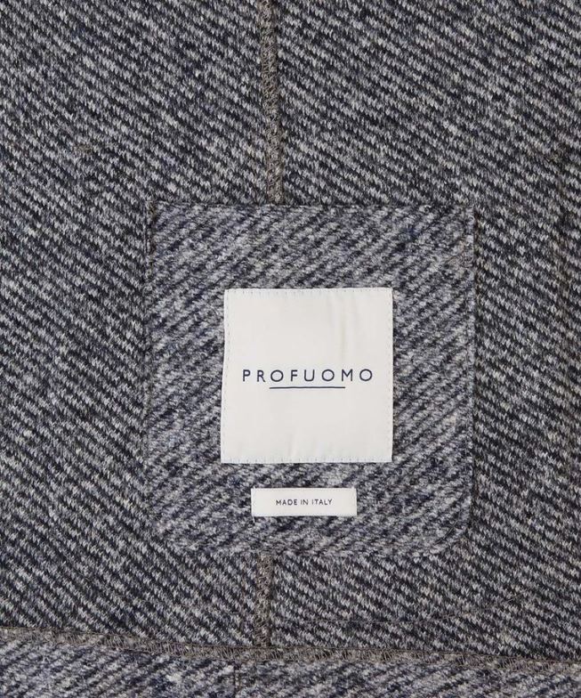 Kleidung de Profuomo Männer Melange gestrickter Rollkragenpullover Marine BR442418