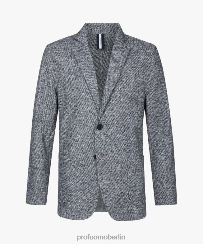 Kleidung de Profuomo Männer Melange gestrickter Rollkragenpullover Marine BR442418