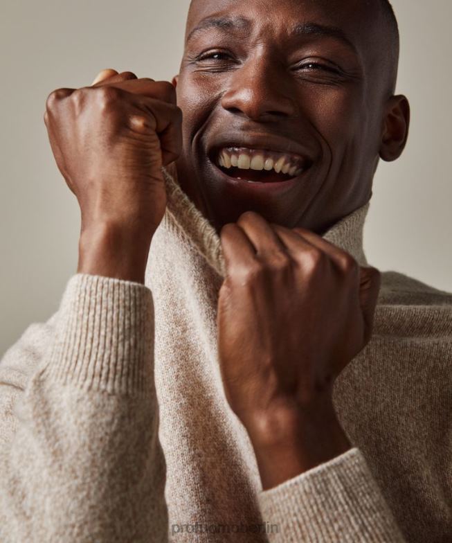 Kleidung de Profuomo Männer Rollkragenpullover aus Wolle Beige BR442285