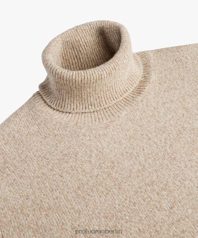 Kleidung de Profuomo Männer Rollkragenpullover aus Wolle Beige BR442285