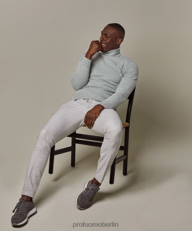 Kleidung de Profuomo Männer Rollkragenpullover aus Wolle Grün BR442287