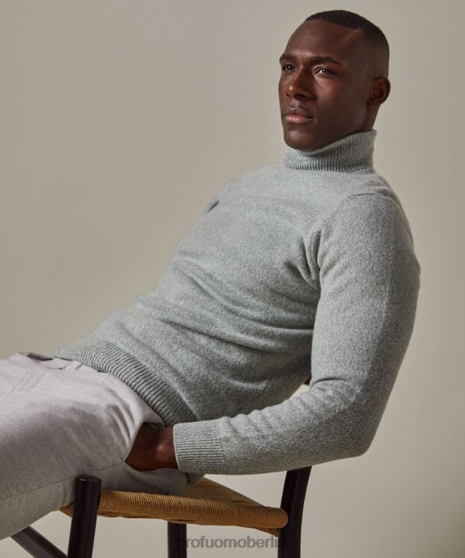 Kleidung de Profuomo Männer Rollkragenpullover aus Wolle Grün BR442287