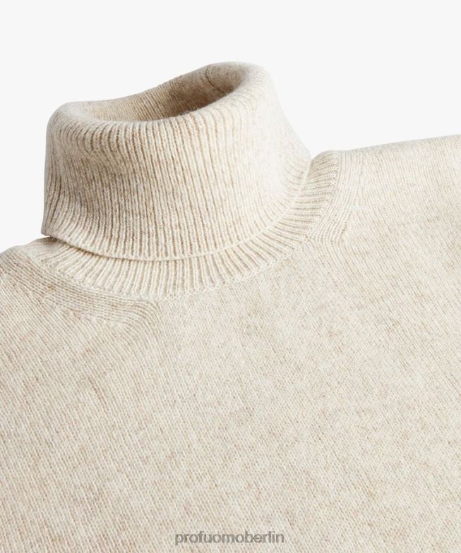 Kleidung de Profuomo Männer Rollkragenpullover aus Wolle cremefarben BR442288