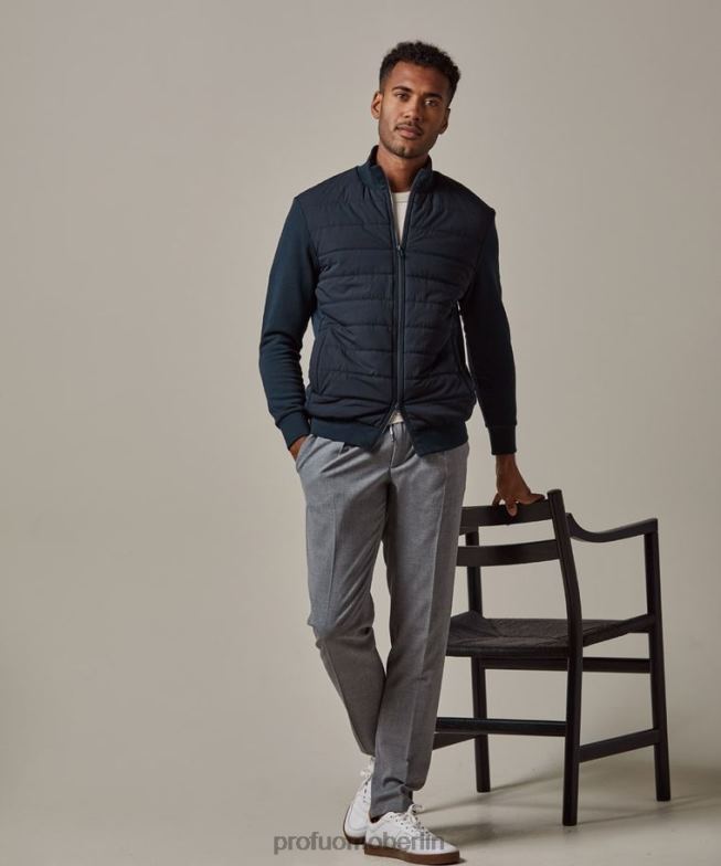 Kleidung de Profuomo Männer Gepolsterte Strickjacke Marine BR442228