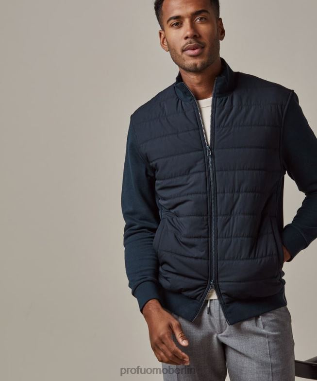 Kleidung de Profuomo Männer Gepolsterte Strickjacke Marine BR442228