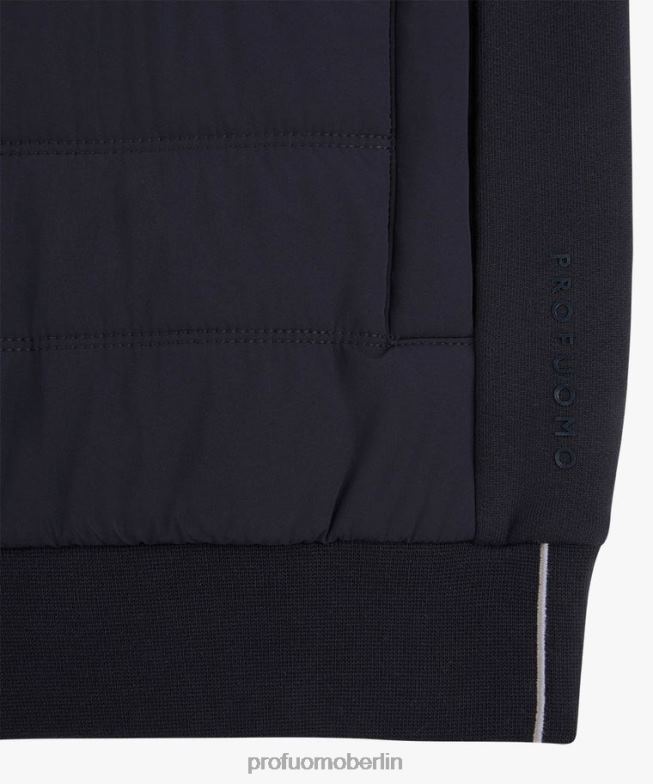 Kleidung de Profuomo Männer Gepolsterte Strickjacke Marine BR442228