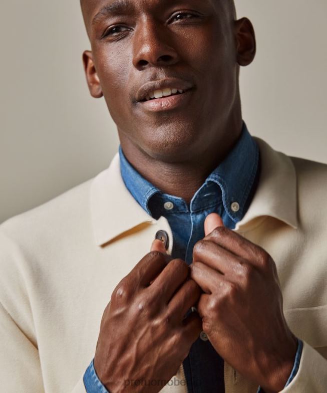 Kleidung de Profuomo Männer Luxus-Cardigan cremefarben BR442274