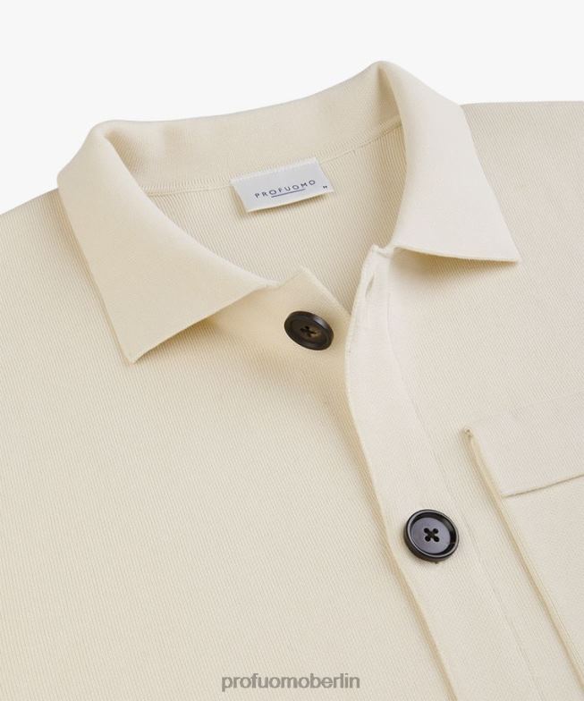 Kleidung de Profuomo Männer Luxus-Cardigan cremefarben BR442274