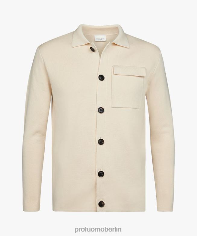 Kleidung de Profuomo Männer Luxus-Cardigan cremefarben BR442274