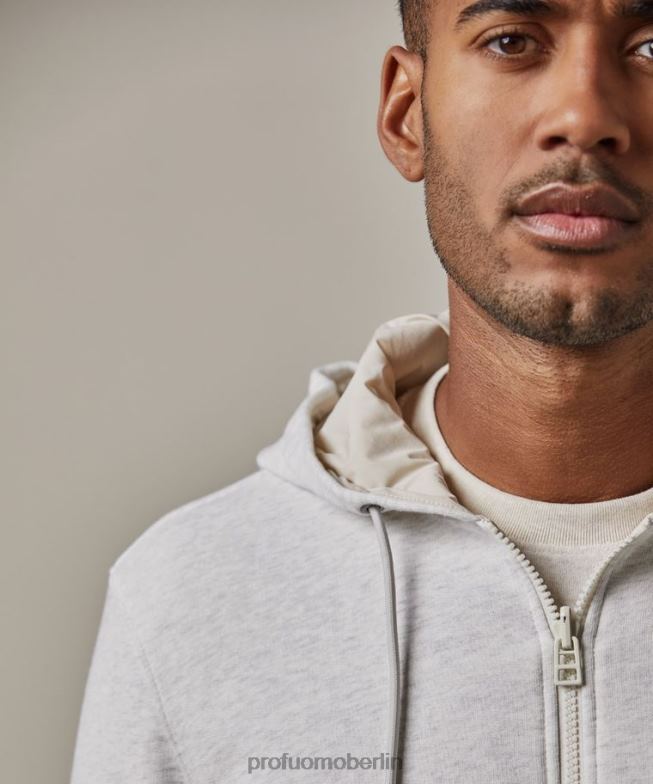 Kleidung de Profuomo Männer Wende-Cardigan mit durchgehendem Reißverschluss grau BR442225