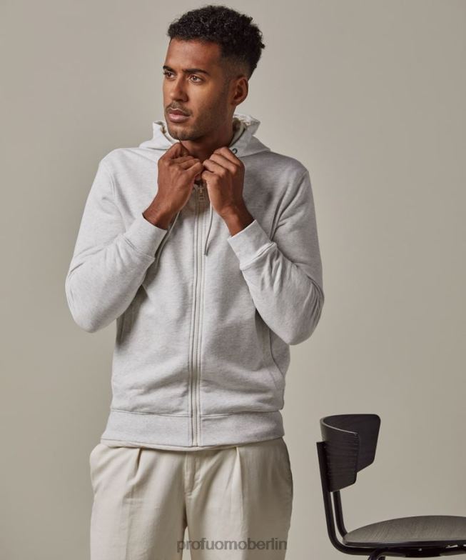 Kleidung de Profuomo Männer Wende-Cardigan mit durchgehendem Reißverschluss grau BR442225