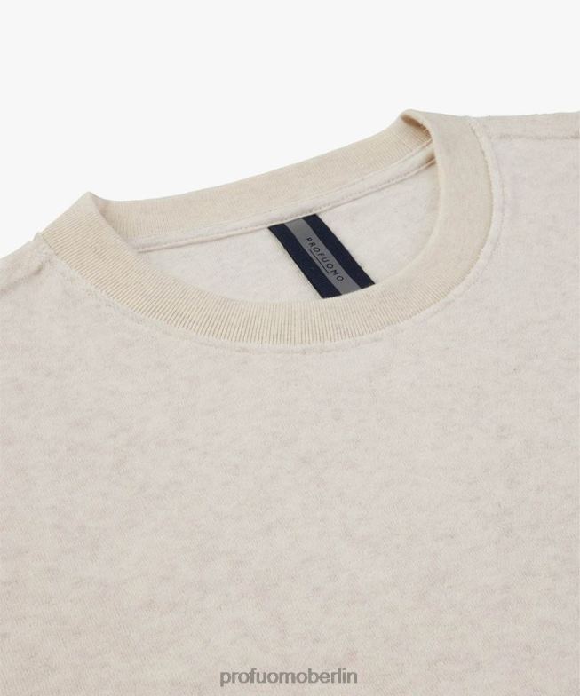 Kleidung de Profuomo Männer Frottee-T-Shirt Beige BR442218