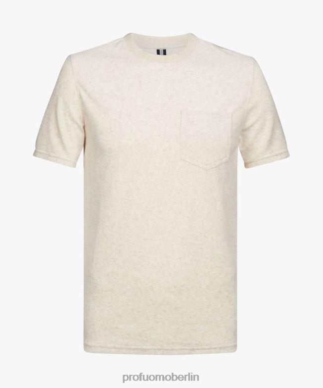 Kleidung de Profuomo Männer Frottee-T-Shirt Beige BR442218
