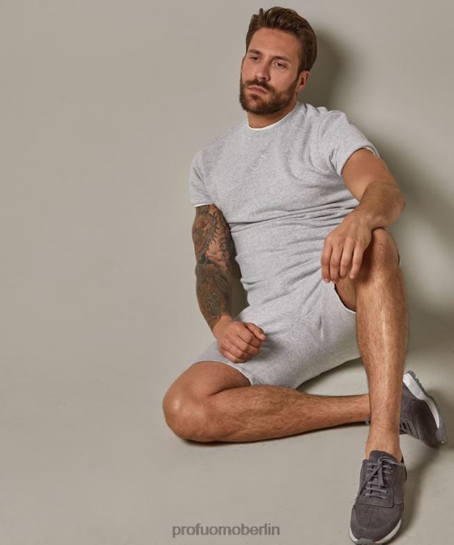 Kleidung de Profuomo Männer Kurzarmpullover grau BR442213