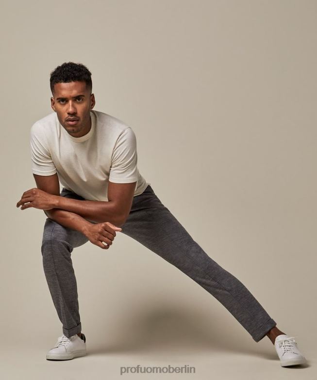 Kleidung de Profuomo Männer Melange-T-Shirt Beige BR442219