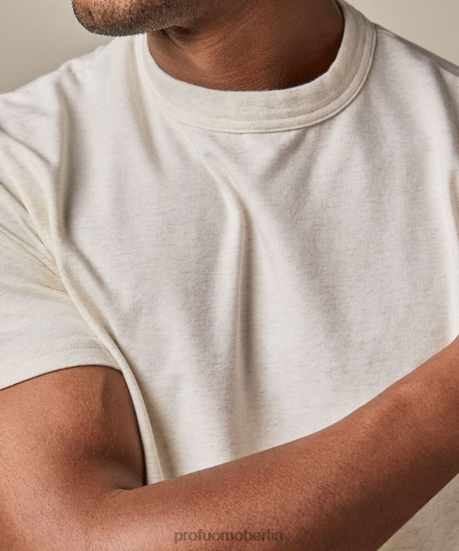 Kleidung de Profuomo Männer Melange-T-Shirt Beige BR442219