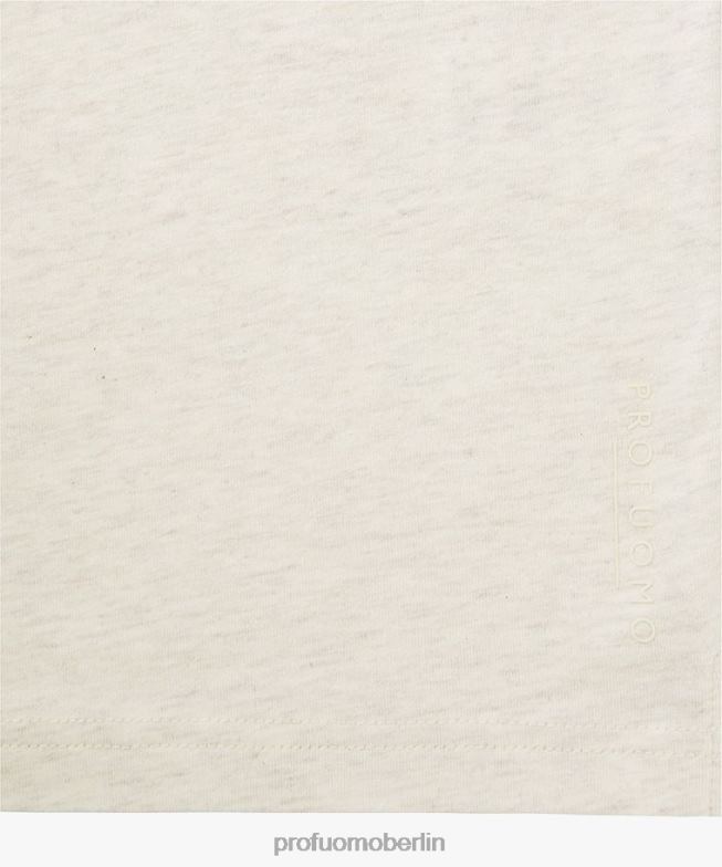 Kleidung de Profuomo Männer Melange-T-Shirt Beige BR442219