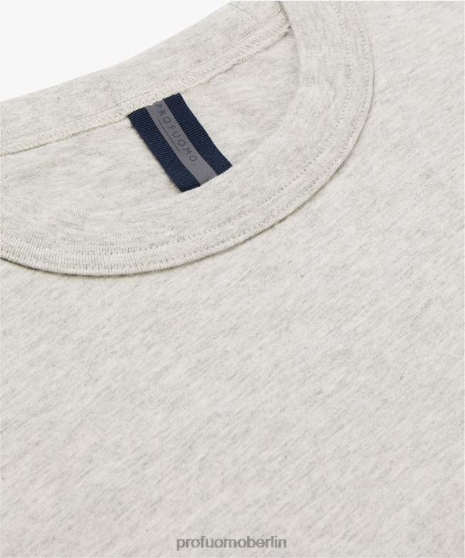 Kleidung de Profuomo Männer Melange-T-Shirt grau BR442216