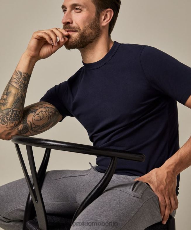 Kleidung de Profuomo Männer T-Shirt Marine BR442215
