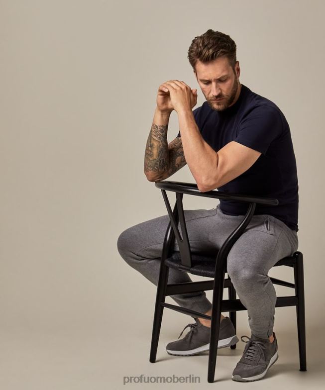 Kleidung de Profuomo Männer T-Shirt Marine BR442215