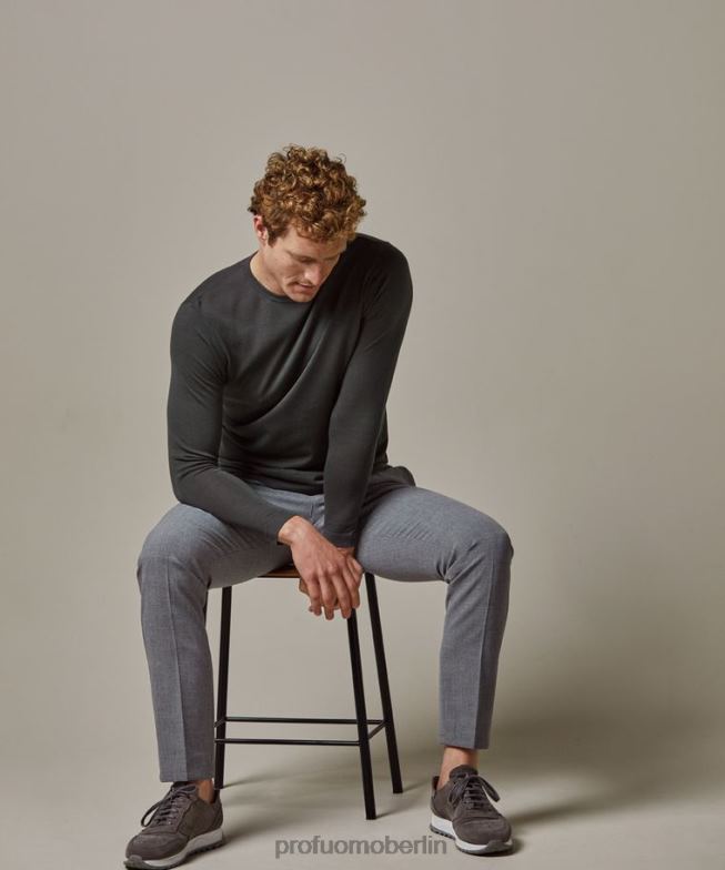 Kleidung de Profuomo Männer Luxus-Longsleeve Grün BR442244