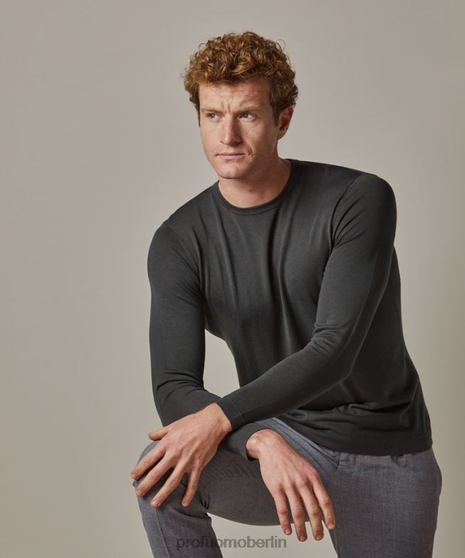 Kleidung de Profuomo Männer Luxus-Longsleeve Grün BR442244