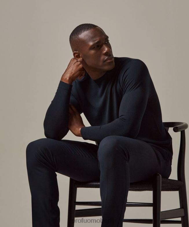 Kleidung de Profuomo Männer Luxus-Longsleeve Marine BR442243