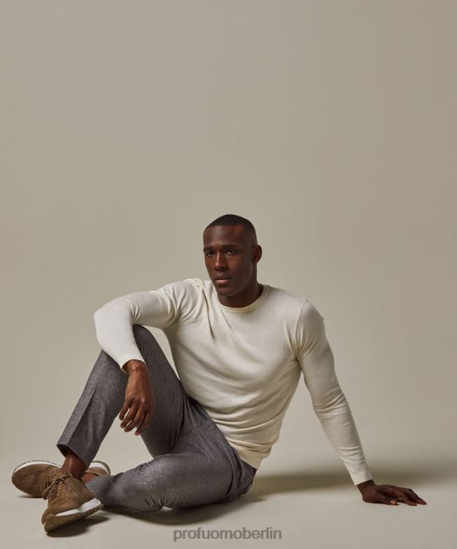 Kleidung de Profuomo Männer Luxus-Longsleeve cremefarben BR442245