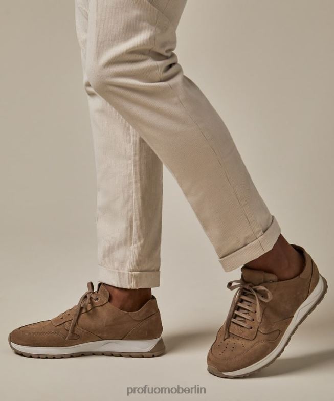 Schuhe de Profuomo Männer Wildlederläufer Beige BR442431