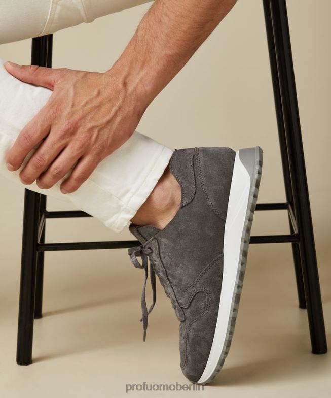 Schuhe de Profuomo Männer Wildlederläufer grau BR442430