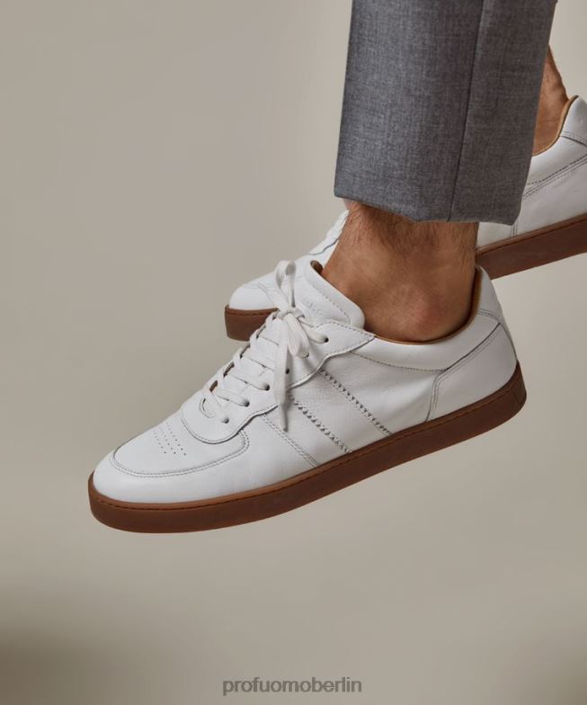 Schuhe de Profuomo Männer Ledersneaker Weiß BR442426