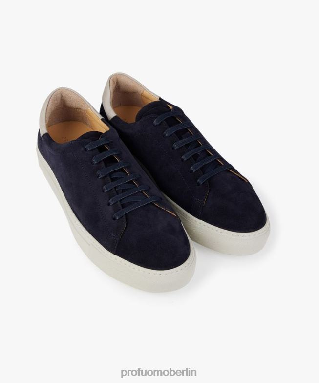 Schuhe de Profuomo Männer Wildleder-Sneaker Marine BR442425