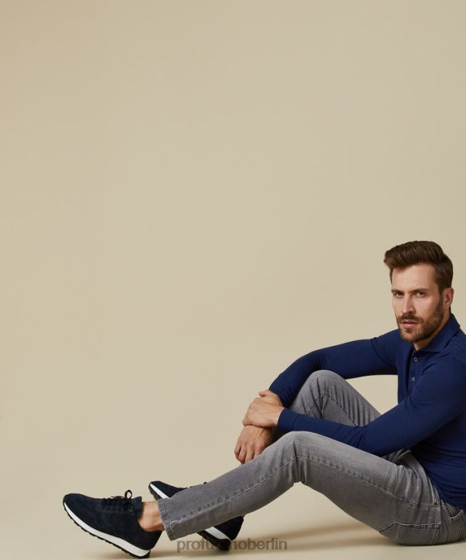 Schuhe de Profuomo Männer Wildleder-Sneaker Marine BR442428