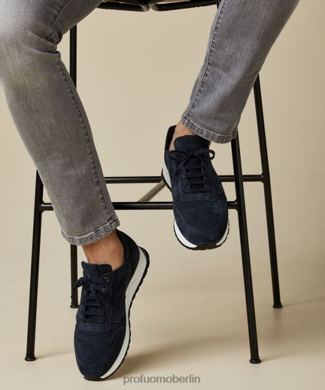 Schuhe de Profuomo Männer Wildleder-Sneaker Marine BR442428