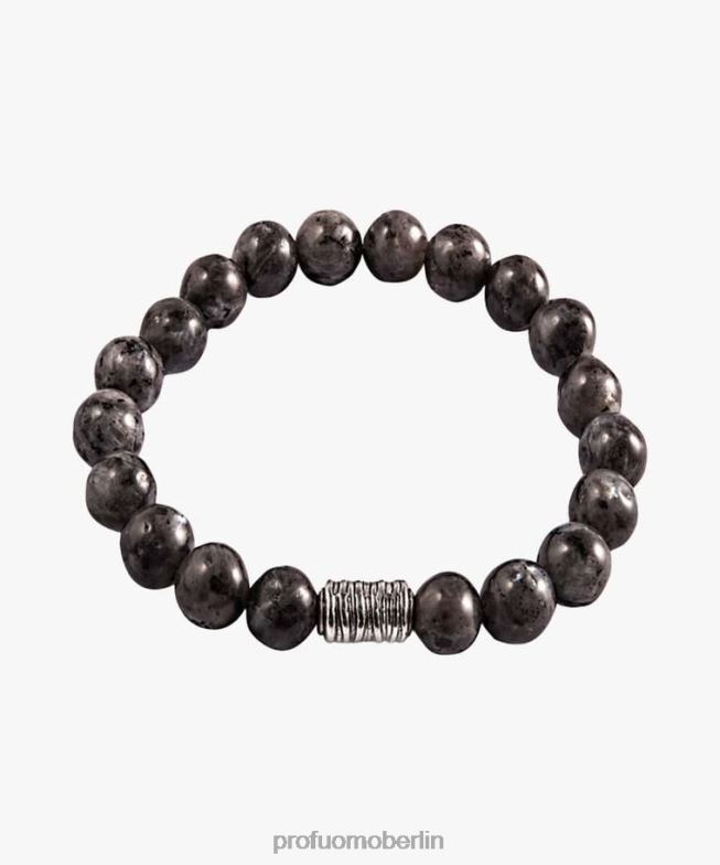 Zubehör de Profuomo Männer Labradorit-Armband grau BR442737
